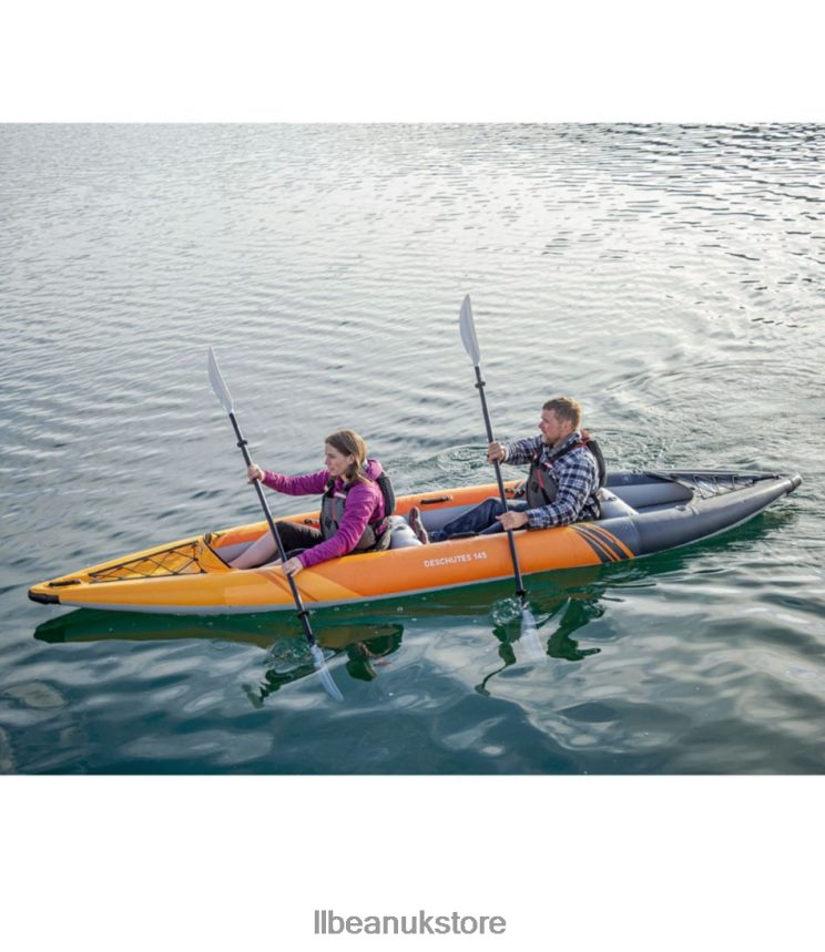 Water Sports L.L.Bean Aquaglide Deschutes Inflatable Kayak Tandem Orange Unisex 0VRR661489