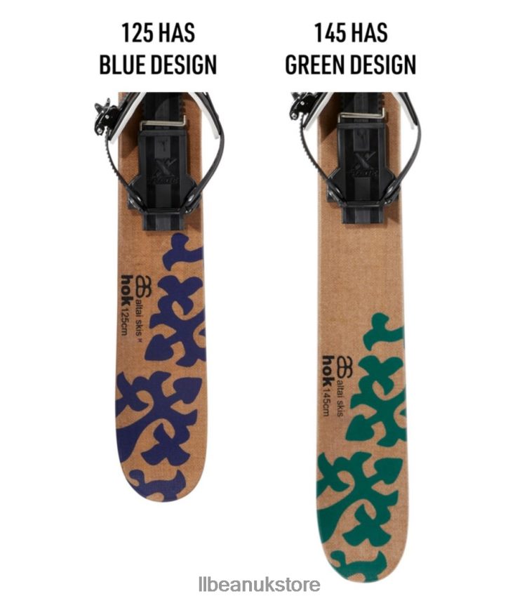 Winter Sports L.L.Bean Altai Hok Skis with Universal Bindings Wood/Graphic Unisex 0VRR661774