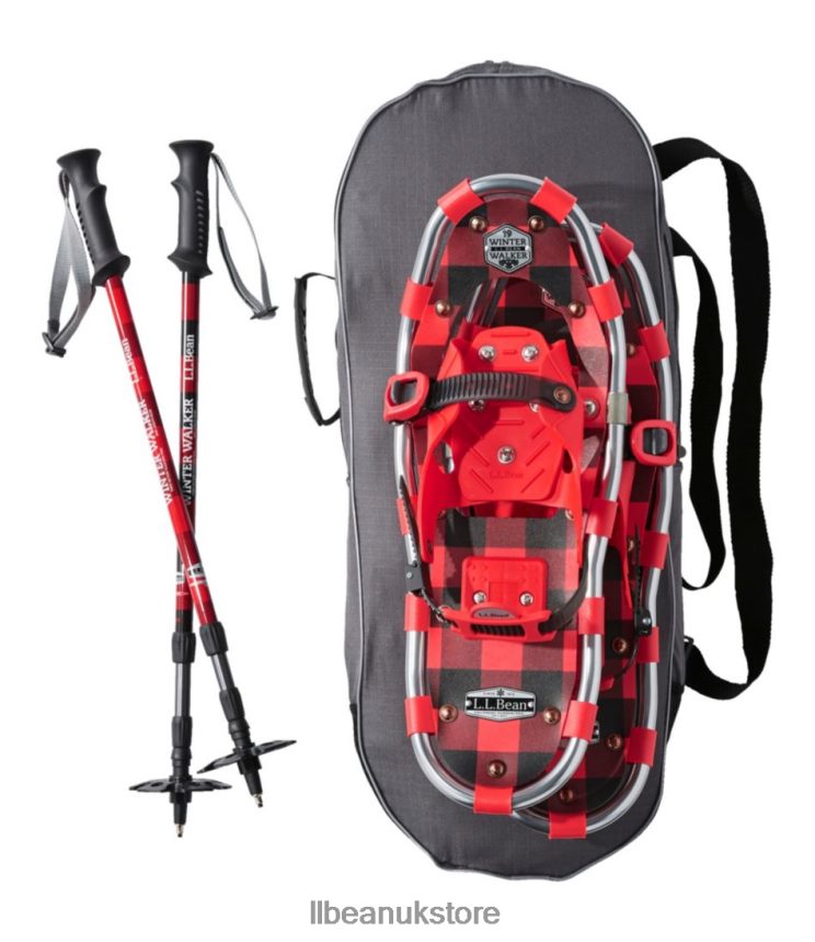 Winter Sports L.L.Bean Winter Walker Snowshoe Package Red/Black Buffalo Plaid Unisex 0VRR664178