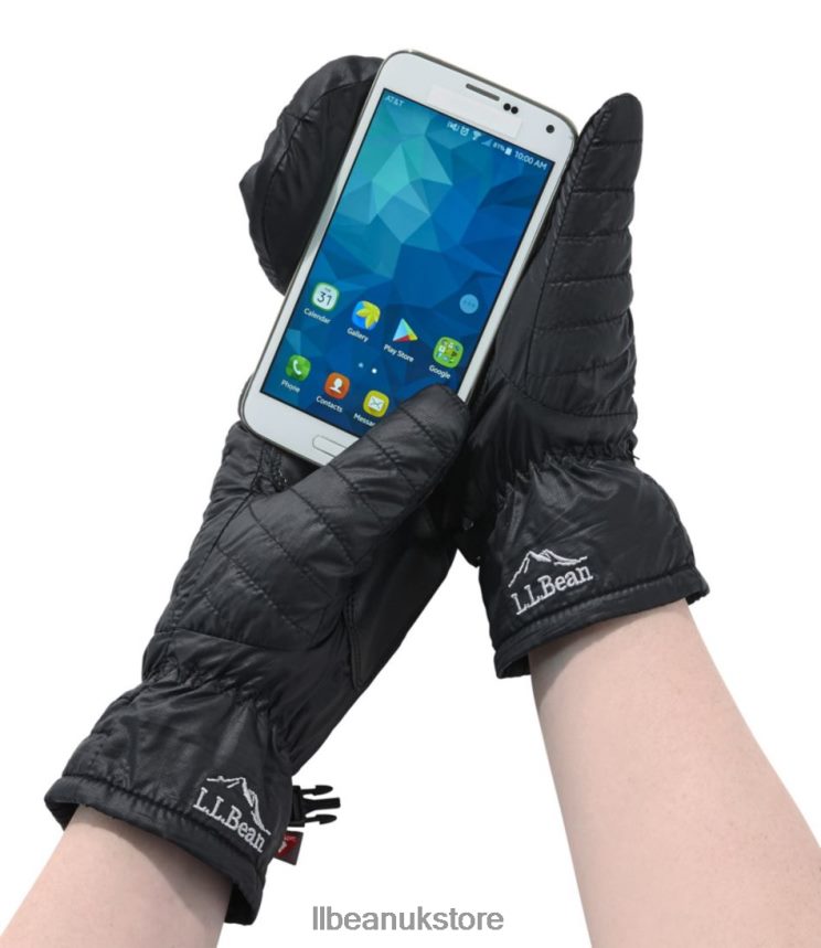 Accessories L.L.Bean PrimaLoft Packaway Mittens Black Women 0VRR66153