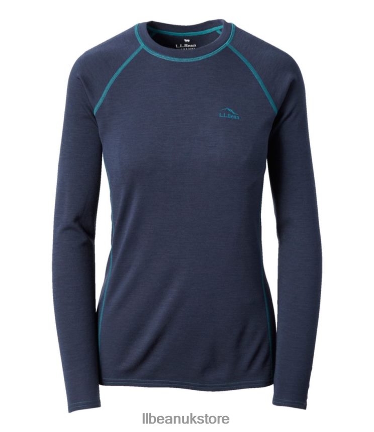 Clothing L.L.Bean Cresta Midweight 250 Crew Top Carbon Navy Women 0VRR663522
