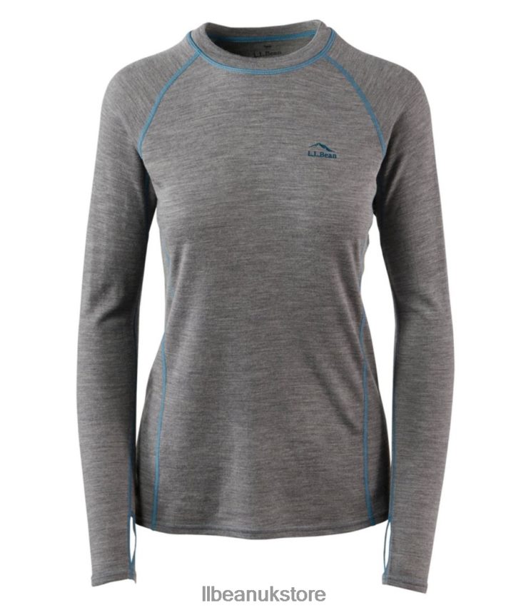 Clothing L.L.Bean Cresta Midweight 250 Crew Top Graphite Heather Women 0VRR665030