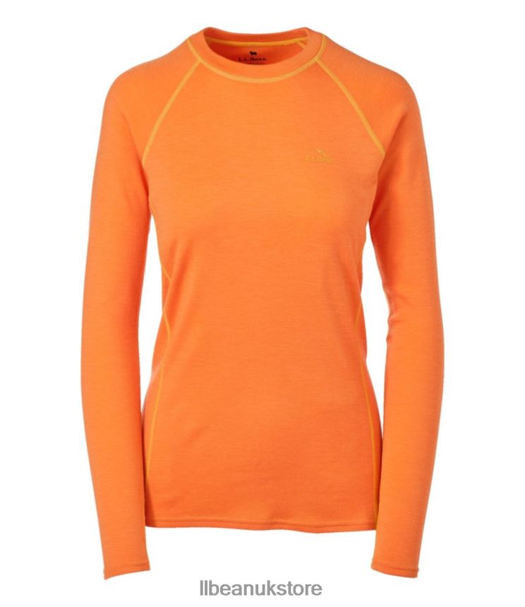 Clothing L.L.Bean Cresta Midweight 250 Crew Top Papaya Women 0VRR666646