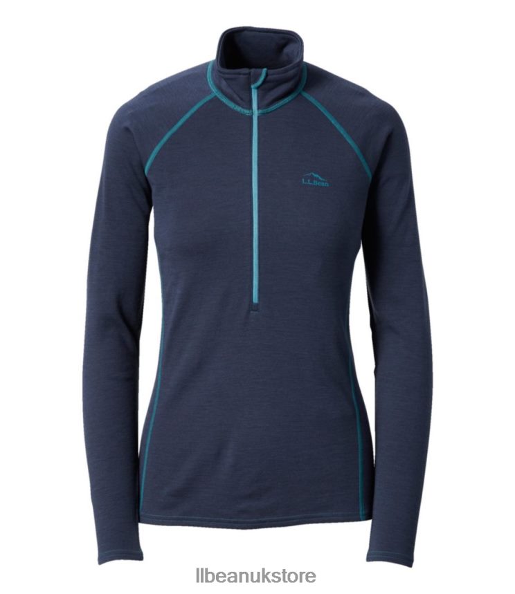 Clothing L.L.Bean Cresta Midweight 250 T-Zip Top Carbon Navy Women 0VRR663551