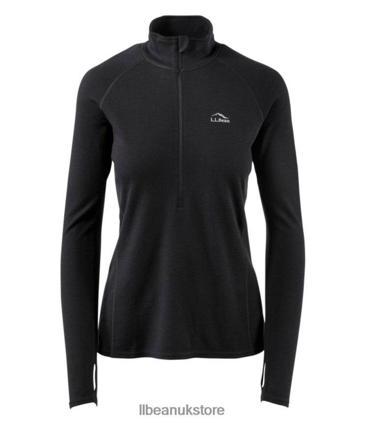Clothing L.L.Bean Cresta Midweight 250 T-Zip Top Dark Black Women 0VRR66758
