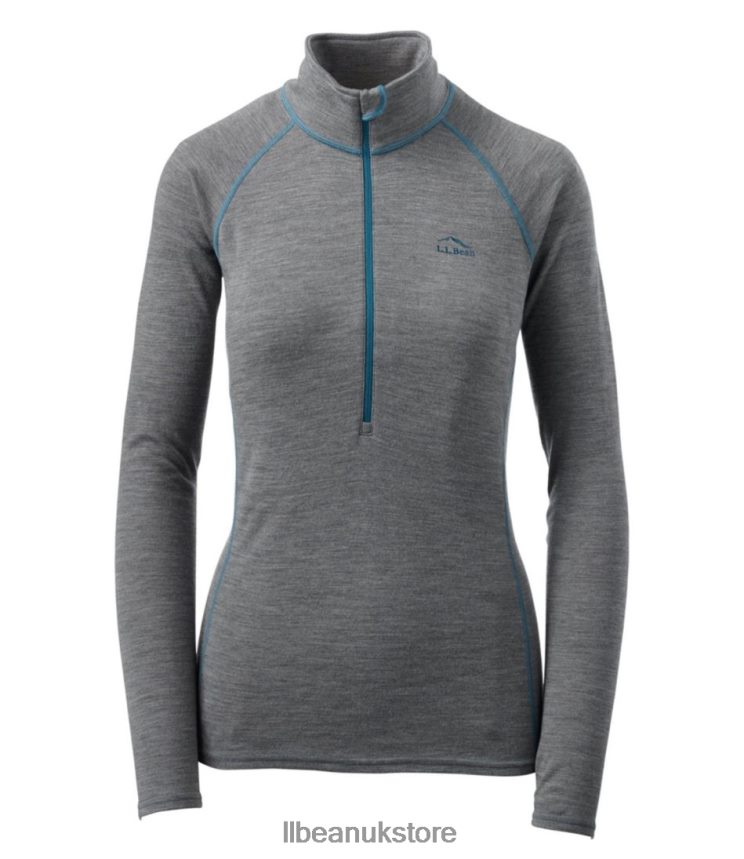 Clothing L.L.Bean Cresta Midweight 250 T-Zip Top Graphite Heather Women 0VRR665050