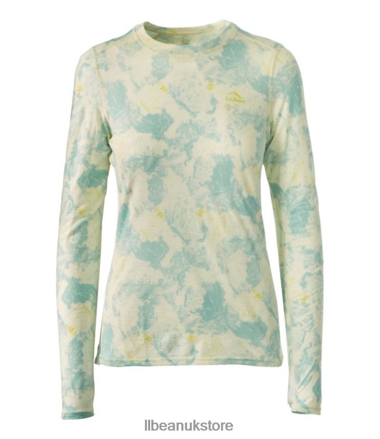 Clothing L.L.Bean Cresta Utralight 150 Crew Top Sea Salt Camo Women 0VRR66160