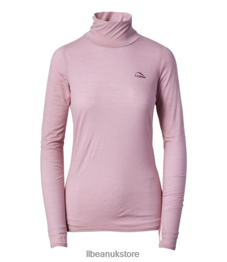 Clothing L.L.Bean Cresta Wool Ultralight 150 Turtleneck Light Mauve Women 0VRR663450