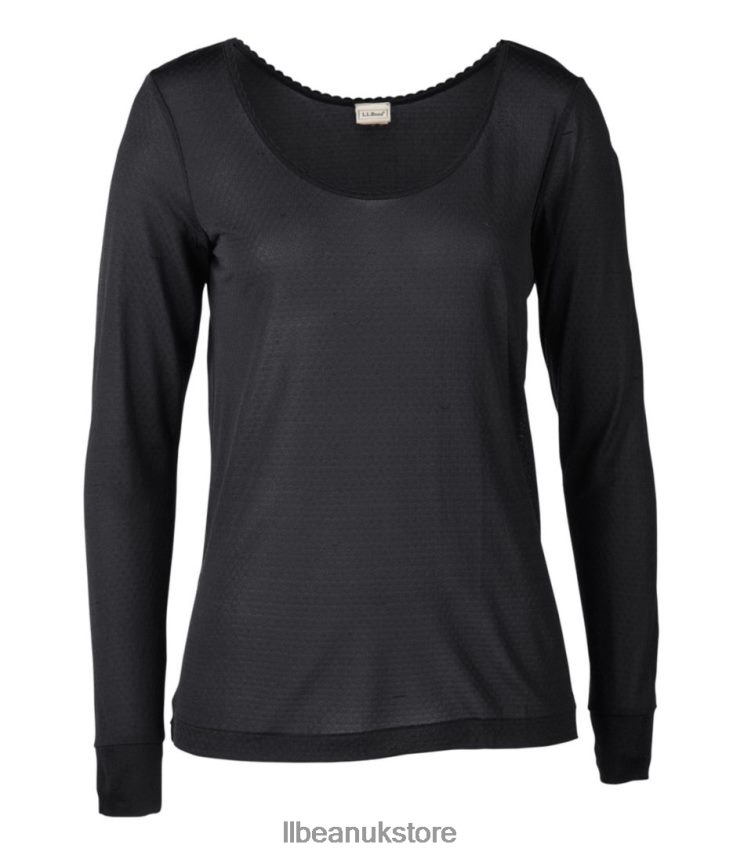 Clothing L.L.Bean Silk Pointelle Black Women 0VRR663387