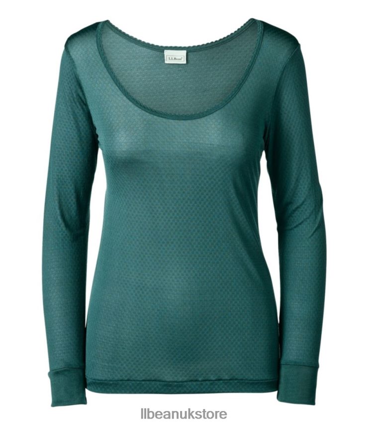 Clothing L.L.Bean Silk Pointelle Spruce Pine Women 0VRR66517