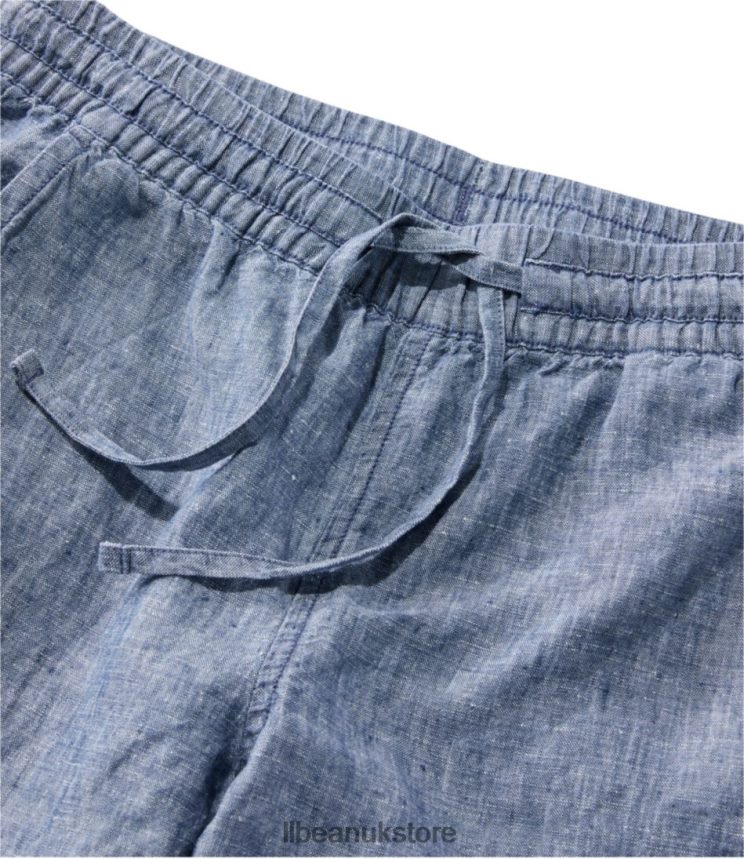Clothing L.L.Bean Premium Linen Breezy Pull-On Ankle Pants Classic Navy Women 0VRR6688