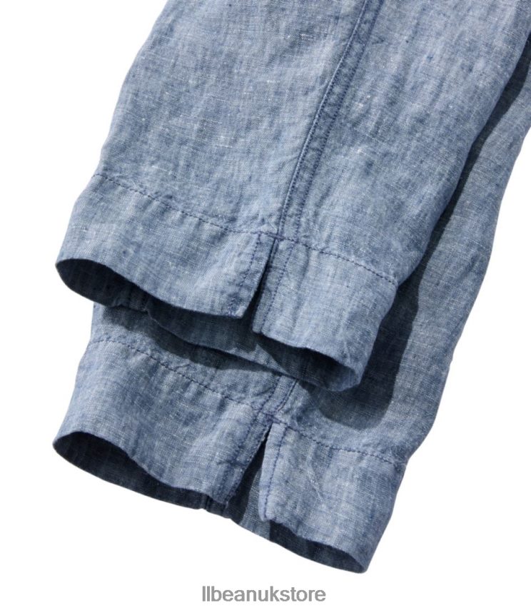 Clothing L.L.Bean Premium Linen Breezy Pull-On Ankle Pants Classic Navy Women 0VRR6688