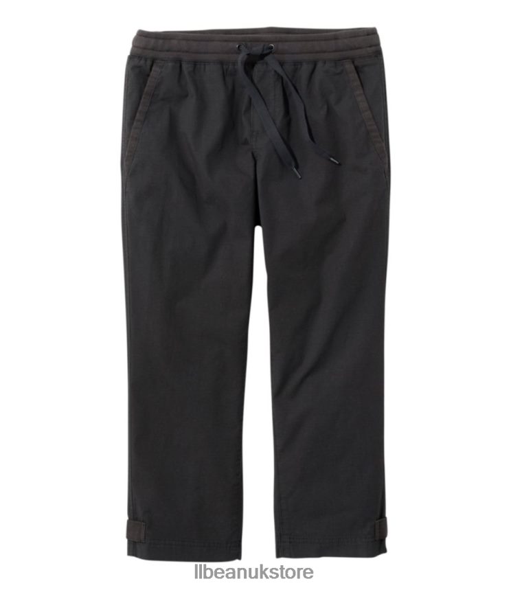 Clothing L.L.Bean Stretch Ripstop Pull-On Capri Pants Black Women 0VRR665756