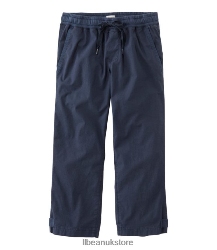 Clothing L.L.Bean Stretch Ripstop Pull-On Capri Pants Carbon Navy Women 0VRR663095