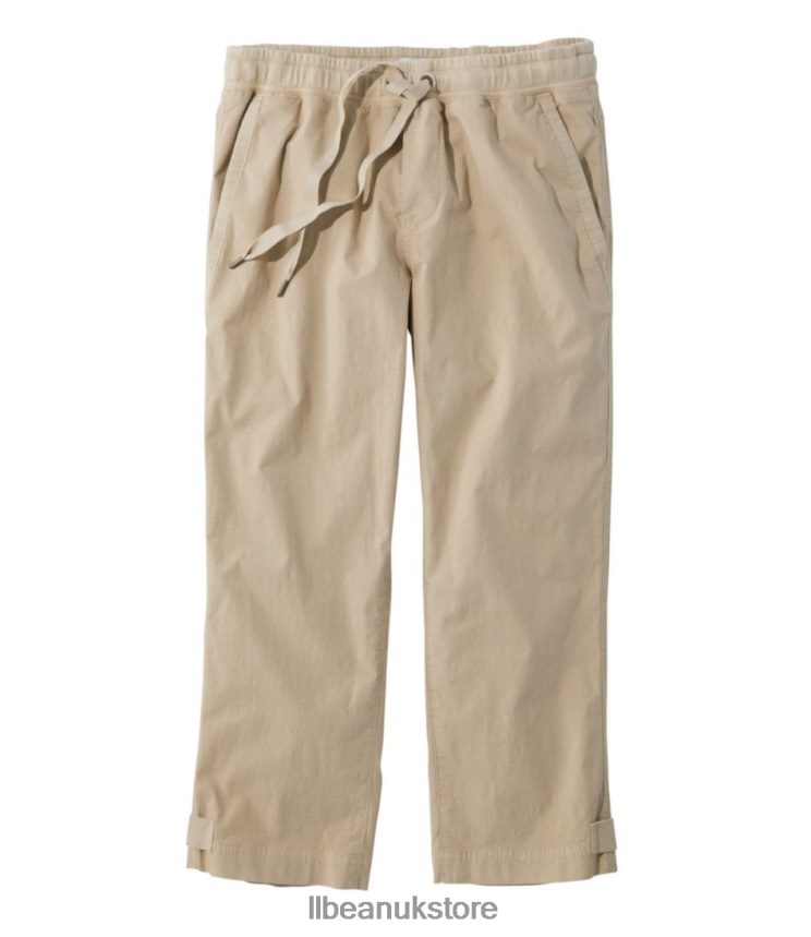 Clothing L.L.Bean Stretch Ripstop Pull-On Capri Pants Sandbar Women 0VRR664708