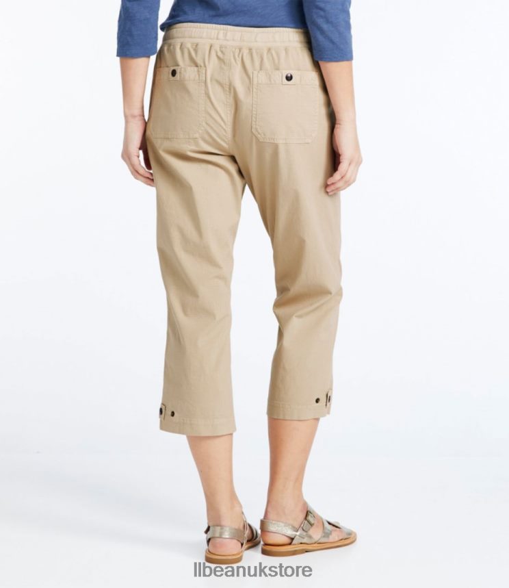 Clothing L.L.Bean Stretch Ripstop Pull-On Capri Pants Sandbar Women 0VRR664708