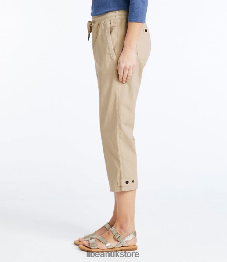 Clothing L.L.Bean Stretch Ripstop Pull-On Capri Pants Sandbar Women 0VRR664708