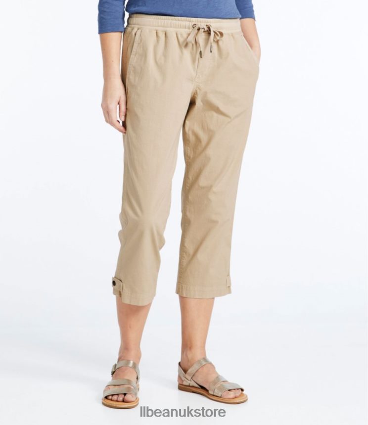 Clothing L.L.Bean Stretch Ripstop Pull-On Capri Pants Steel Blue Women 0VRR666476
