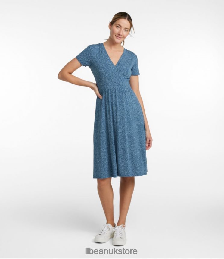 Clothing L.L.Bean Summer Knit Dress Classic Navy Dot Women 0VRR663002