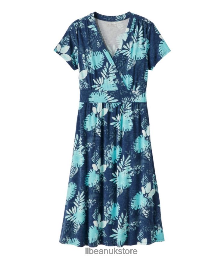Clothing L.L.Bean Summer Knit Dress Night Floral Women 0VRR6679