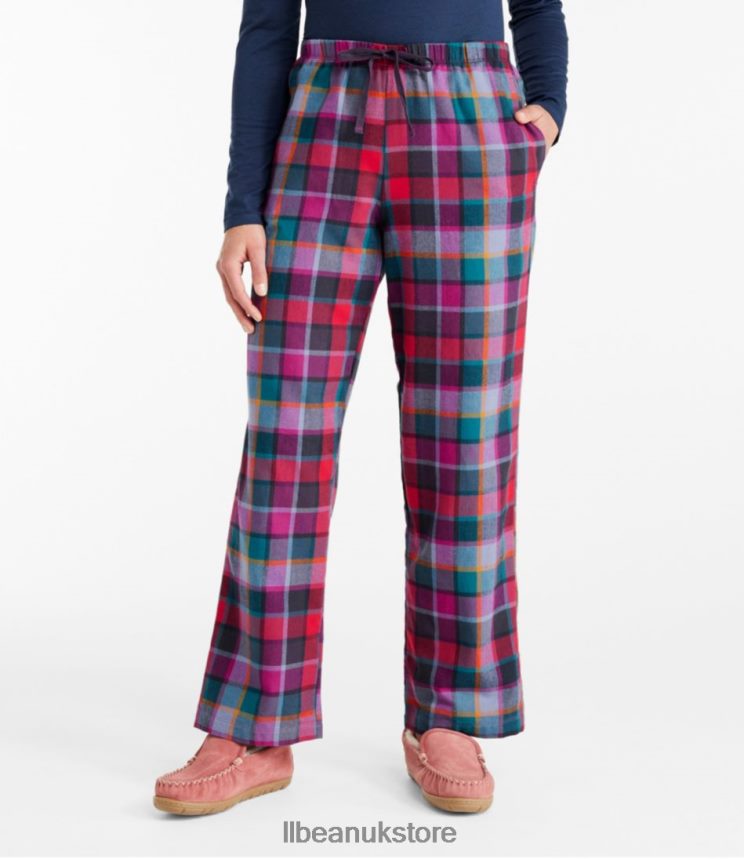 Clothing L.L.Bean Flannel Sleep Pants Deep Coral Plaid Women 0VRR663233