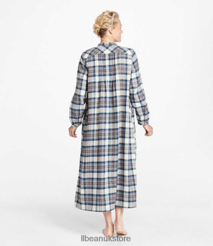 Clothing L.L.Bean Scotch Plaid Flannel Nightgown Indigo Tartan Women 0VRR66463