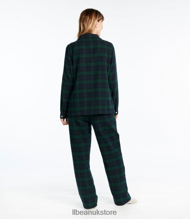 Clothing L.L.Bean Scotch Plaid Flannel Pajamas Black Watch Women 0VRR666578