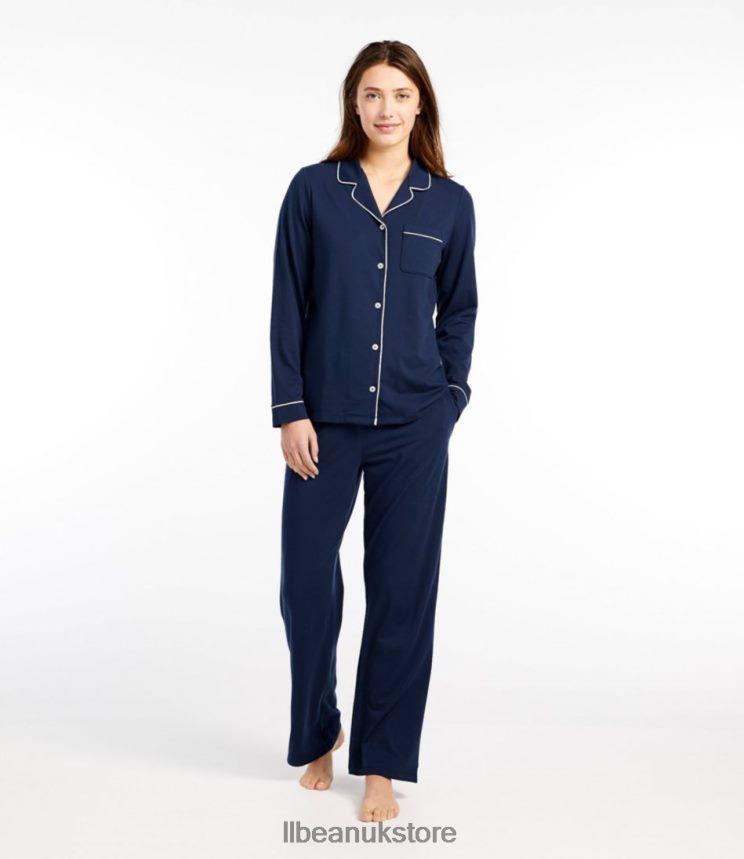 Clothing L.L.Bean Super-Soft Shrink-Free Pajama Set Peach Sherbet Women 0VRR66396
