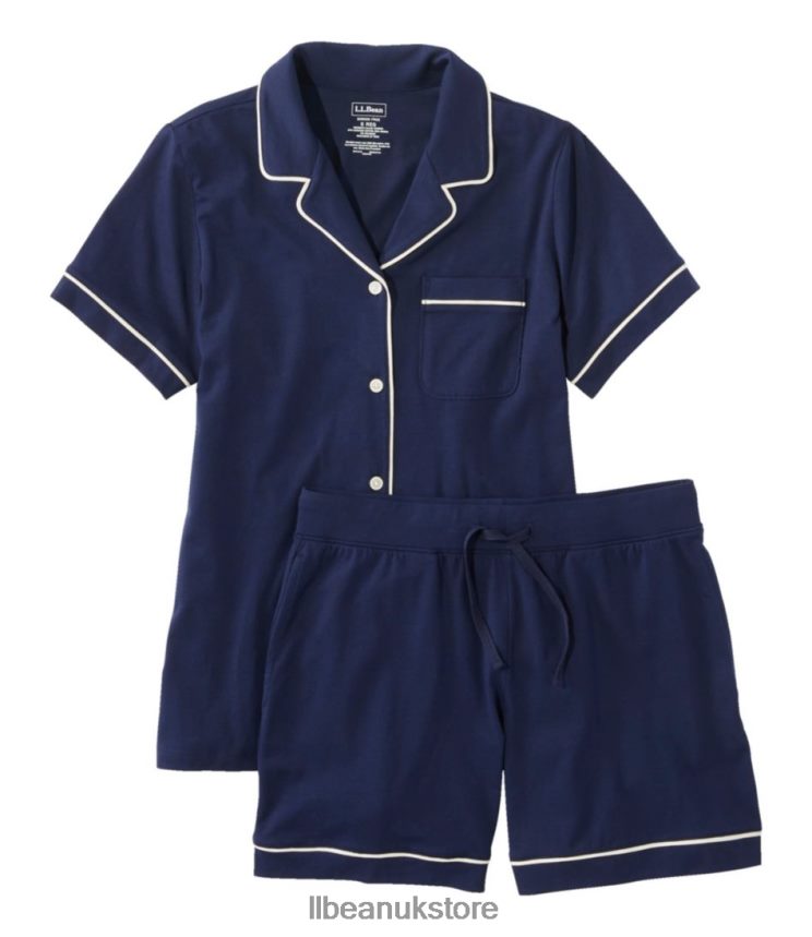 Clothing L.L.Bean Super-Soft Shrink-Free Pajamas Bright Navy Women 0VRR663269