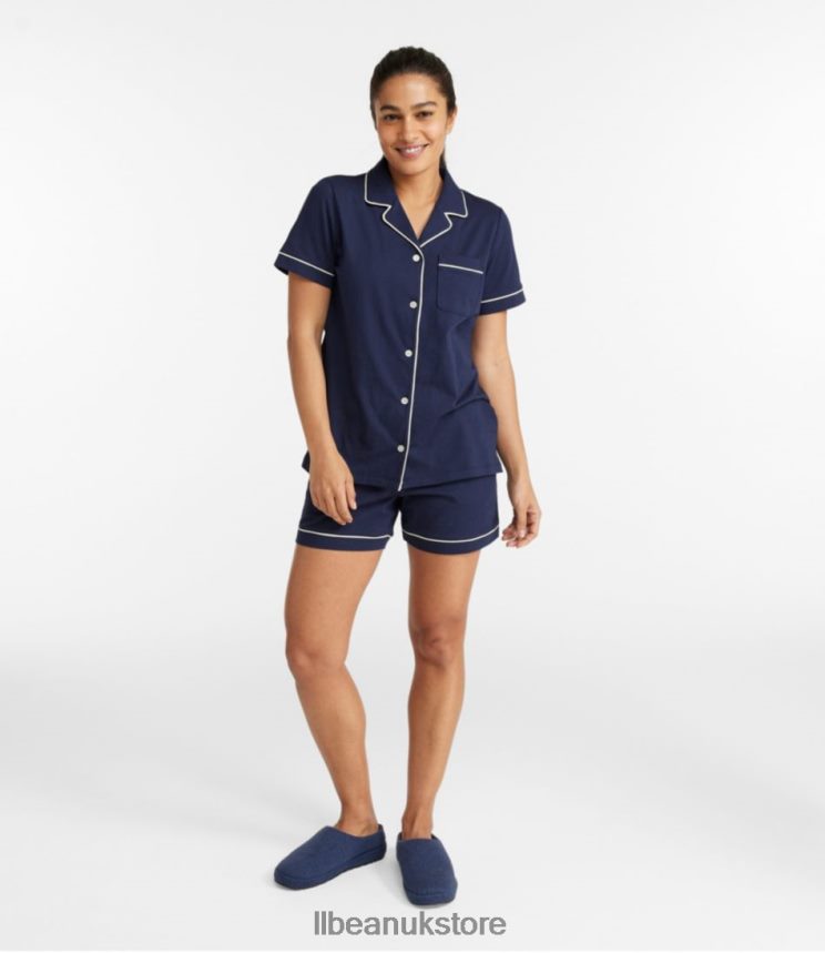 Clothing L.L.Bean Super-Soft Shrink-Free Pajamas Bright Navy Women 0VRR663269