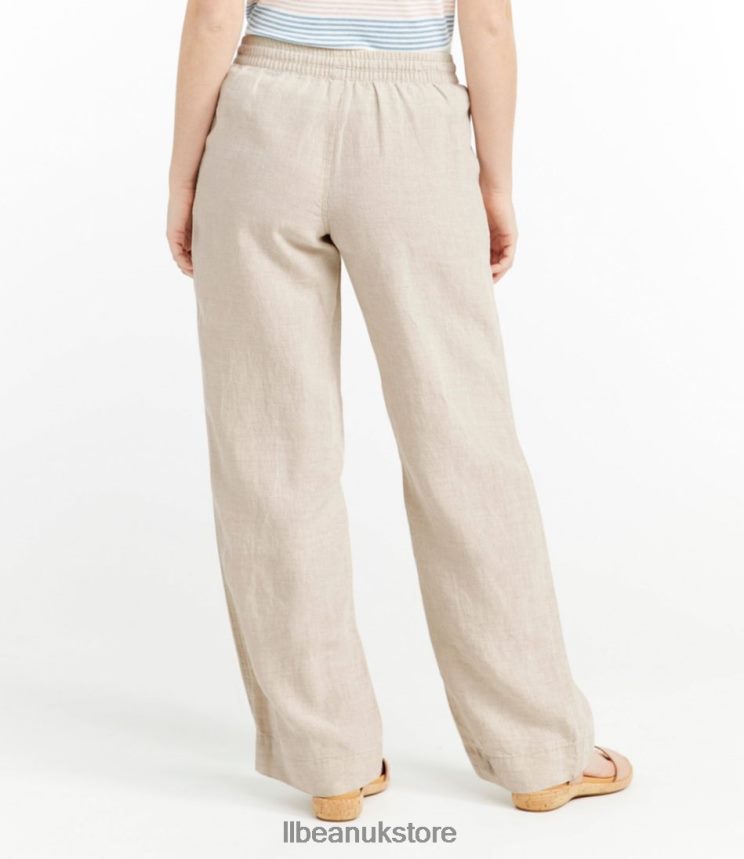 Clothing L.L.Bean Premium Washable Linen Pull-On Pants Bright Mariner Women 0VRR664594