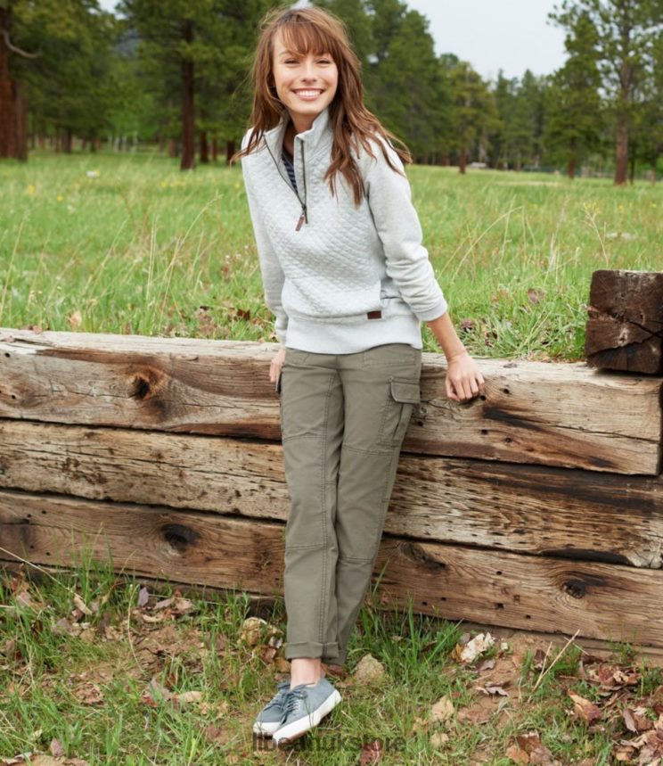 Clothing L.L.Bean Stretch Canvas Cargo Pants Granite Women 0VRR663012