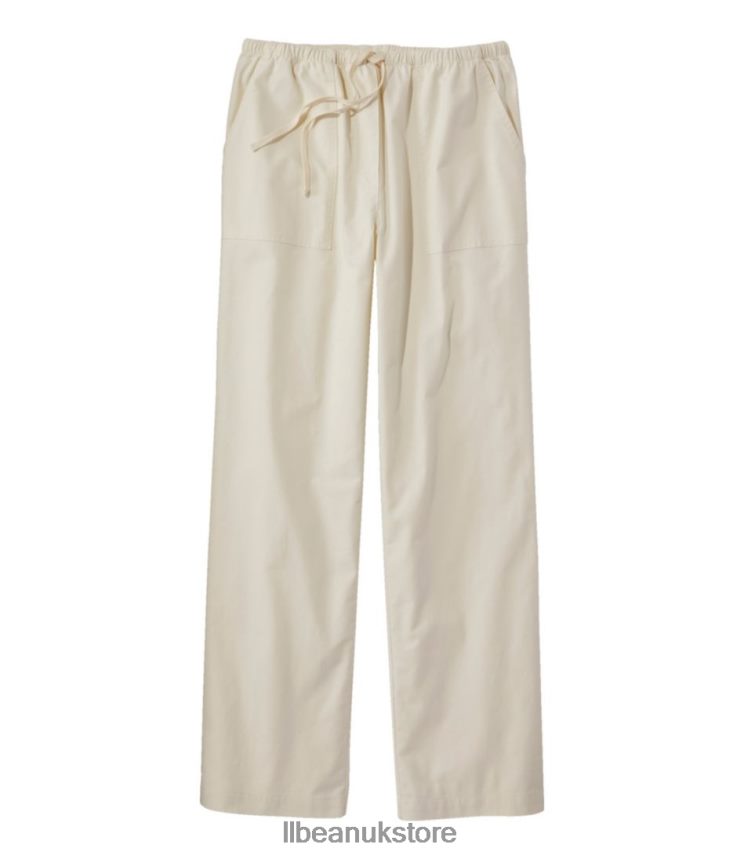 Clothing L.L.Bean Sunwashed Canvas Pants Antique White Women 0VRR665690