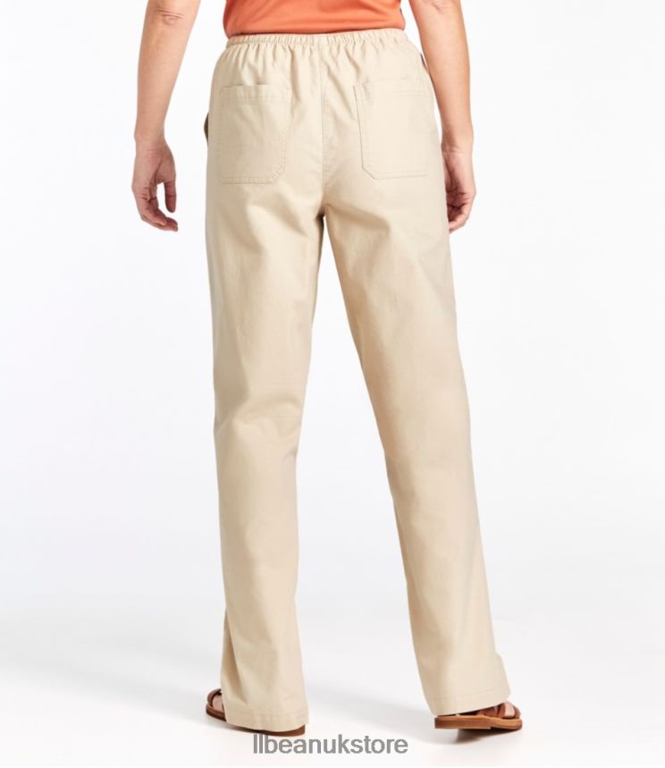 Clothing L.L.Bean Sunwashed Canvas Pants Antique White Women 0VRR665690