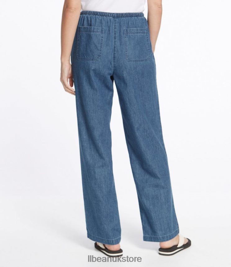 Clothing L.L.Bean Sunwashed Pants Medium Wash Women 0VRR663128