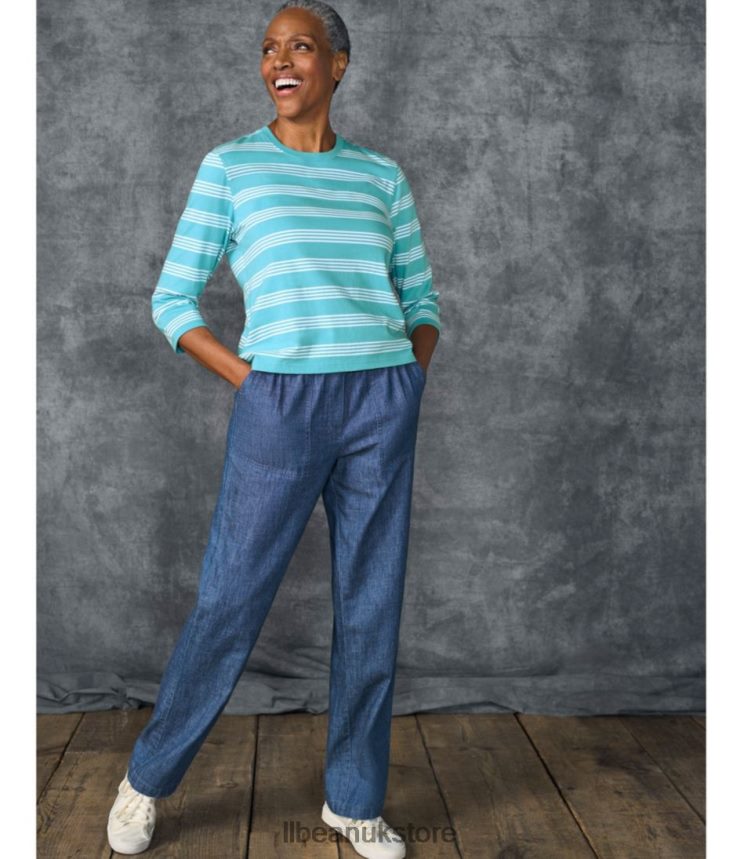 Clothing L.L.Bean Sunwashed Pants Medium Wash Women 0VRR663128