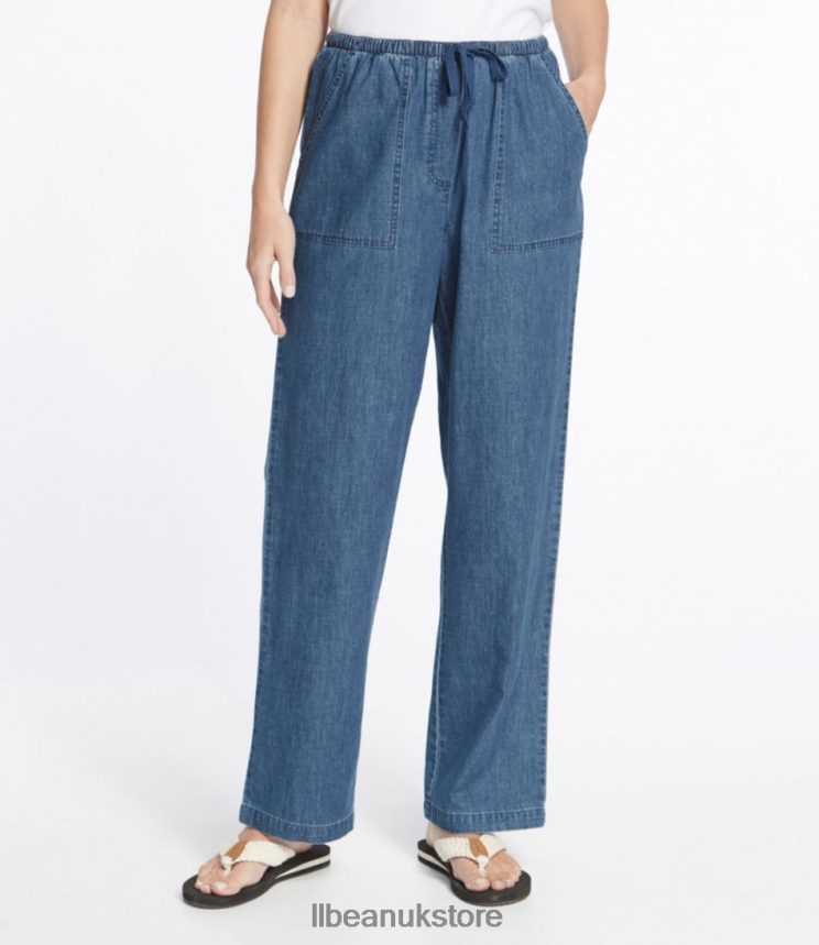 Clothing L.L.Bean Sunwashed Pants Stonewashed Women 0VRR66239