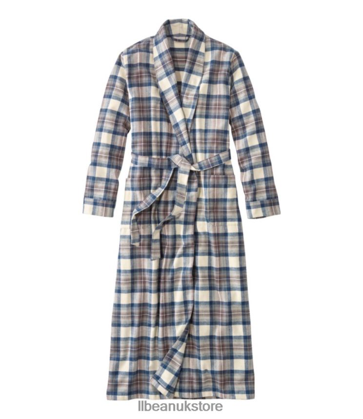 Clothing L.L.Bean Scotch Plaid Flannel Robe Indigo Tartan Women 0VRR66467