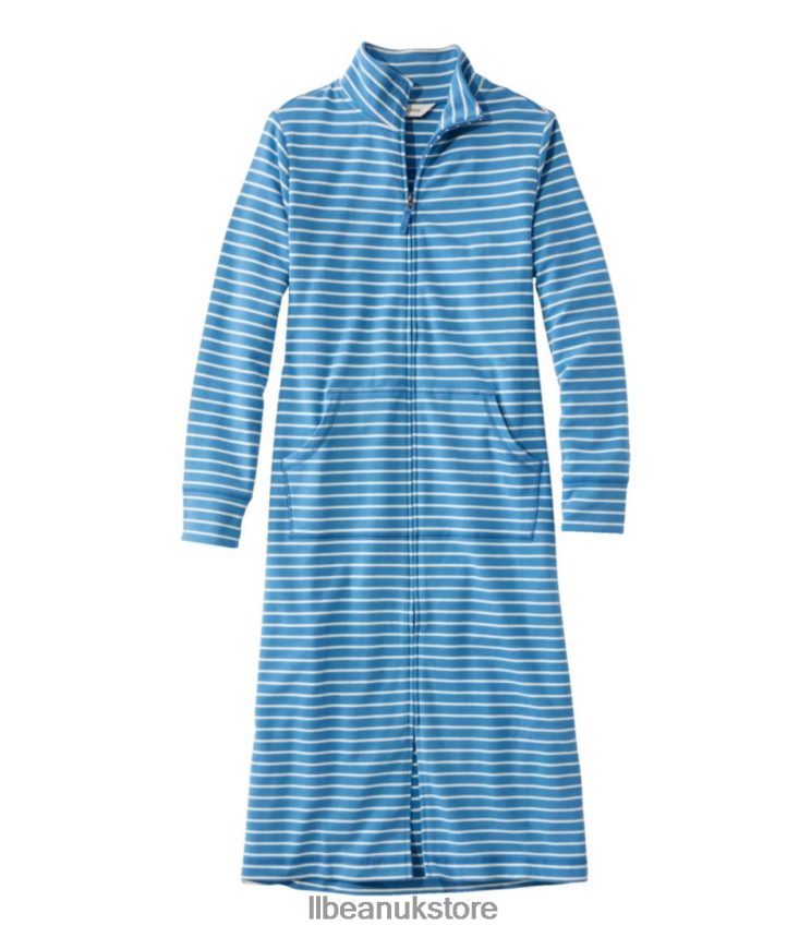 Clothing L.L.Bean Ultrasoft Sweatshirt Robe Marine Blue Stripe Women 0VRR664899