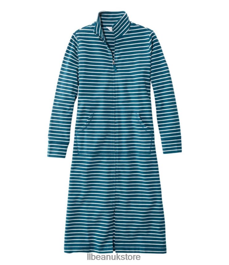 Clothing L.L.Bean Ultrasoft Sweatshirt Robe Twilight/Cream Stripe Women 0VRR66457