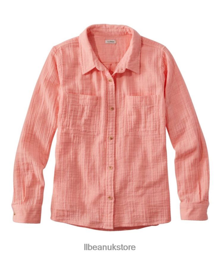 Clothing L.L.Bean Cloud Gauze Shirt Coral Quartz Women 0VRR6680