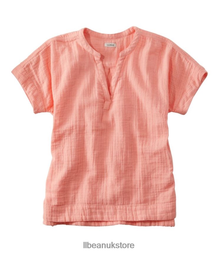 Clothing L.L.Bean Cloud Gauze Shirt Coral Quartz Women 0VRR6683