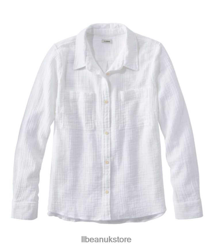 Clothing L.L.Bean Cloud Gauze Shirt White Women 0VRR664641