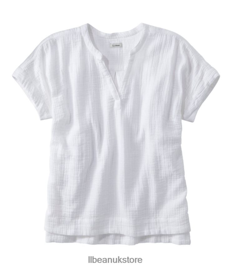 Clothing L.L.Bean Cloud Gauze Shirt White Women 0VRR664643