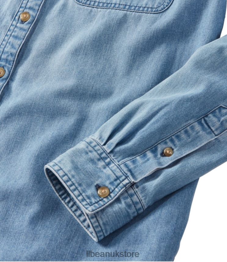 Clothing L.L.Bean Heritage Washed Denim Shirt Barley Women 0VRR6632