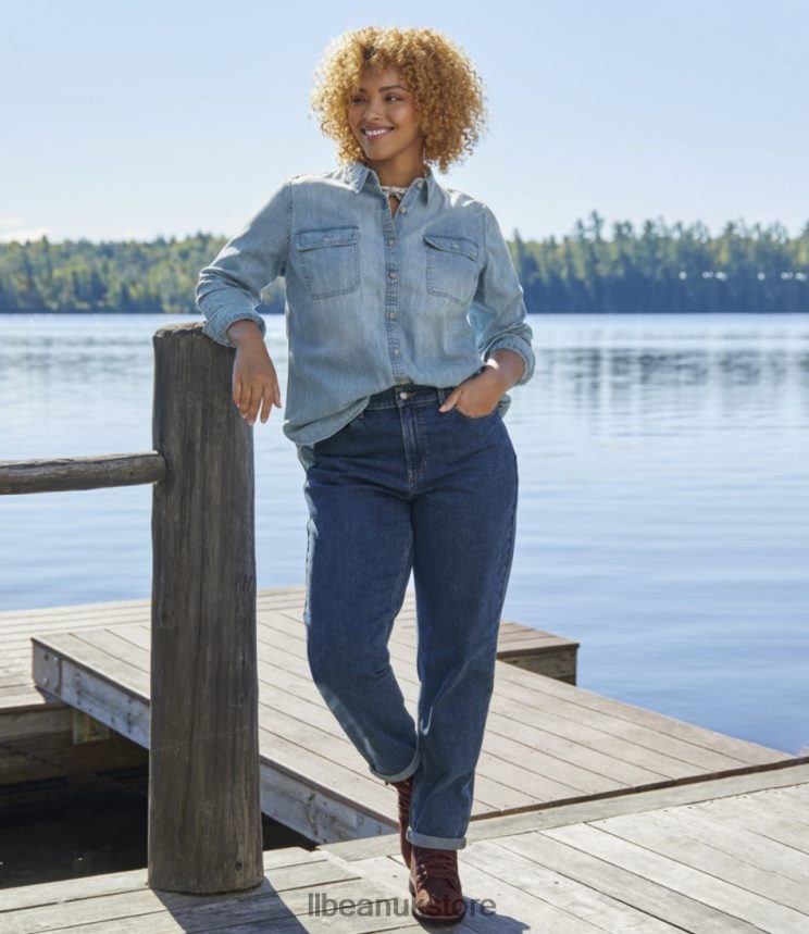 Clothing L.L.Bean Heritage Washed Denim Shirt Barley Women 0VRR6632