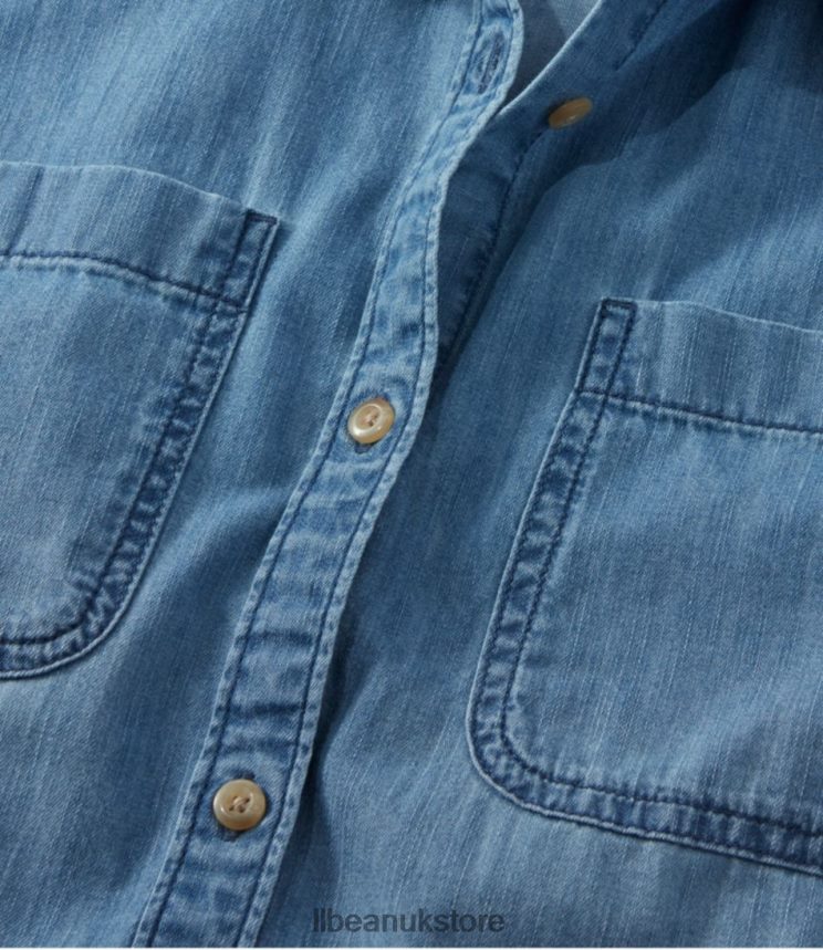 Clothing L.L.Bean Heritage Washed Lightweight Denim Shirt Medium Indigo Women 0VRR663490