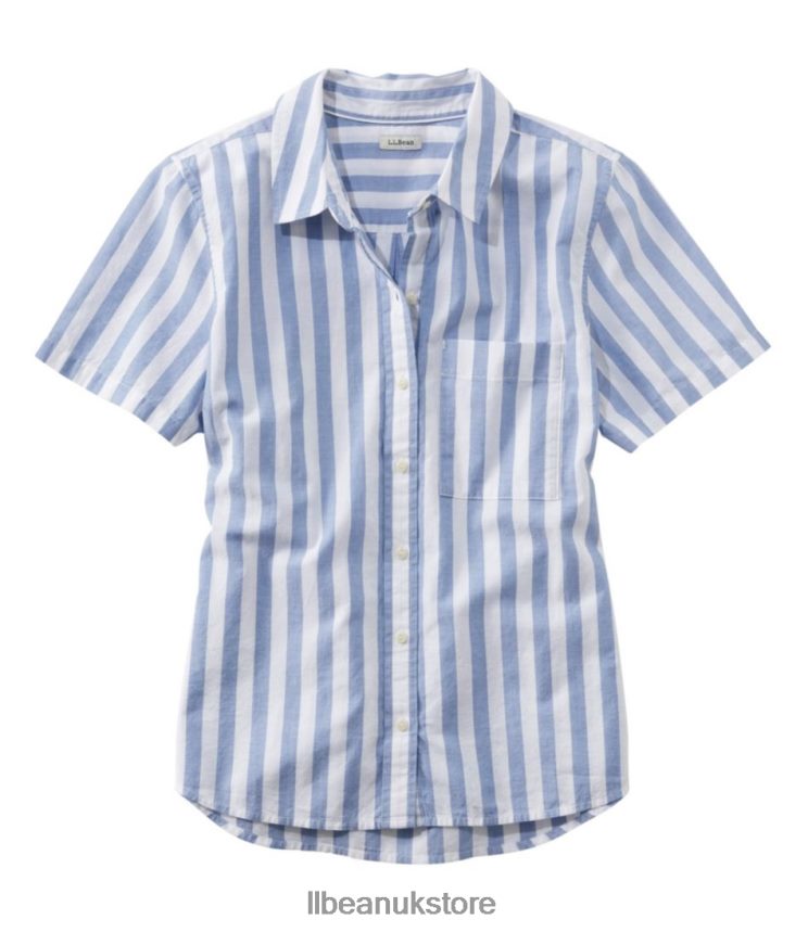 Clothing L.L.Bean Organic Classic Cotton Shirt Flag Blue Women 0VRR66312