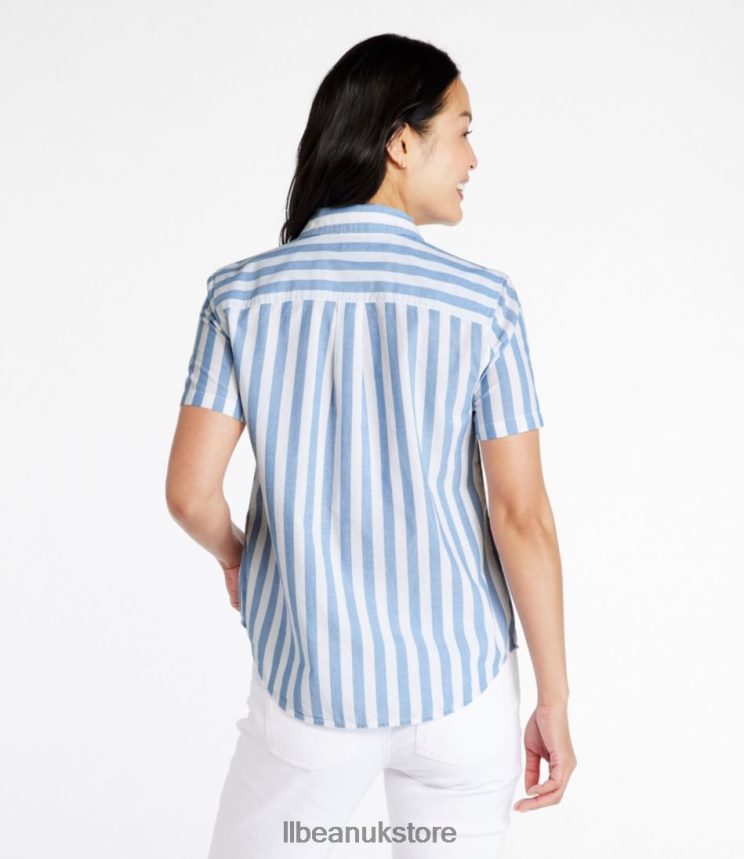 Clothing L.L.Bean Organic Classic Cotton Shirt Flag Blue Women 0VRR66312