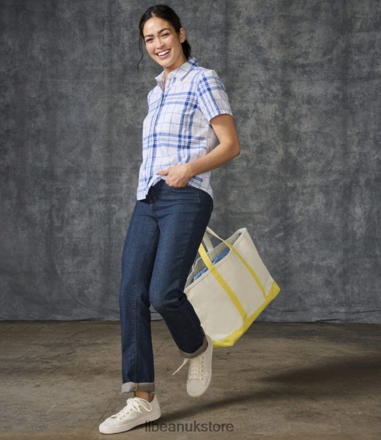 Clothing L.L.Bean Organic Classic Cotton Shirt Indigo Ink Women 0VRR66686